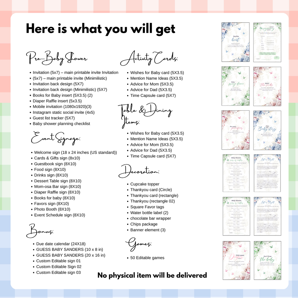 Baby Shower Printables